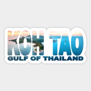 KOH TAO Gulf of Thailand - Beautiful Sunset Aerial Sticker